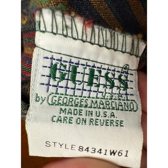 Vintage Guess Georges Marciano 90s Stripe Button Up Shirt Mens Large Made in USA - Picture 8 of 9